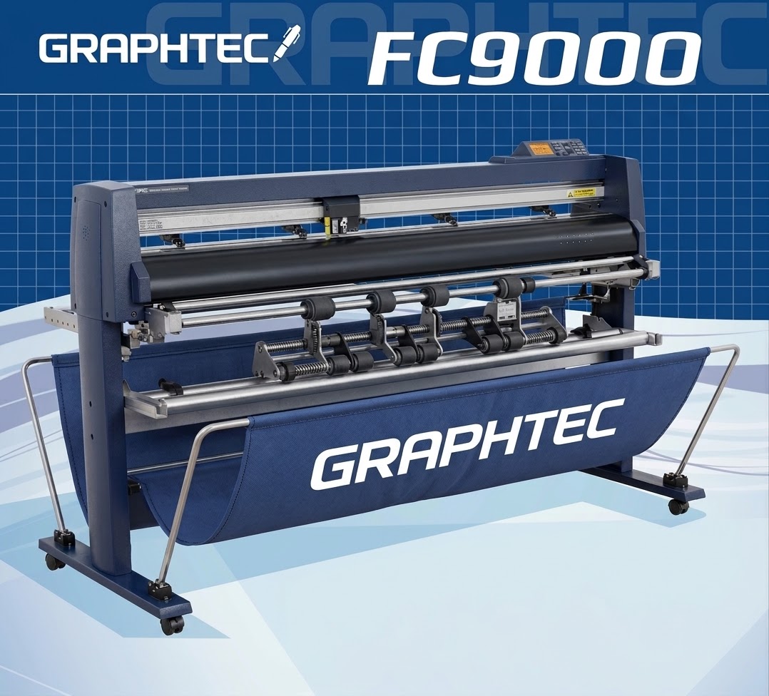 Plotter da taglio GRAPHTEC FC9000 per il taglio sagomato degli stickers stampati